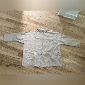 Evam Eva cotton and cashmere button down shirt Size 2 tan